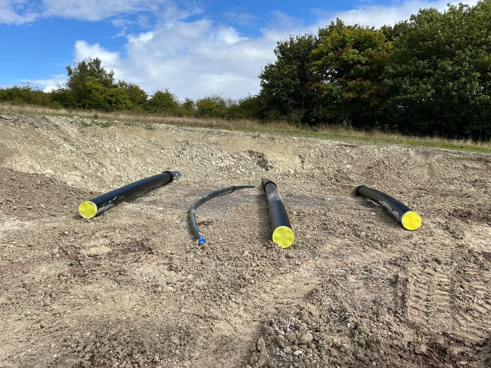 Pipe being installed by directional drilling