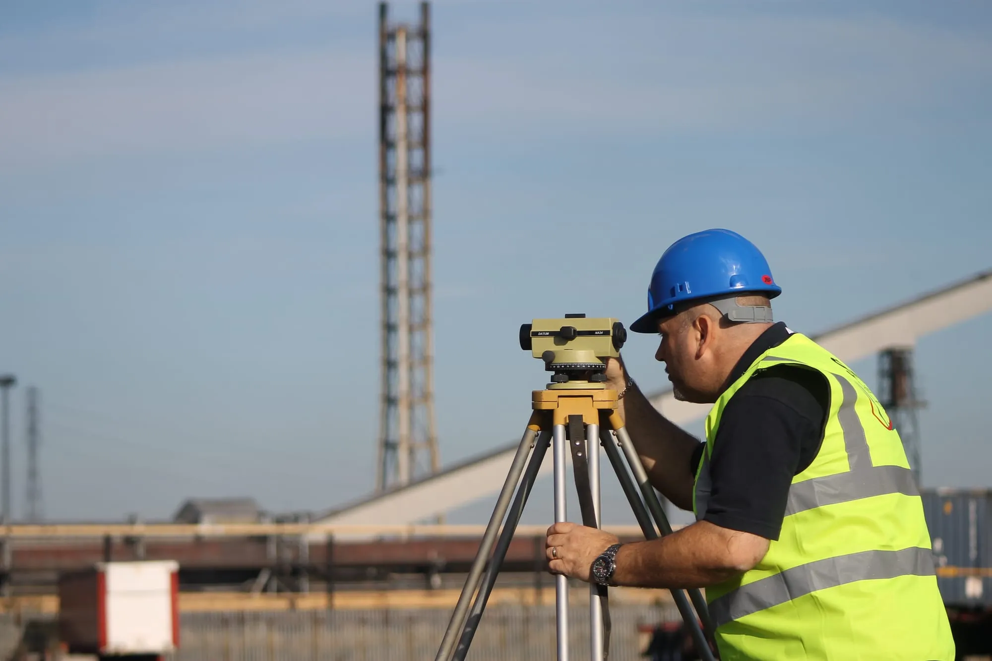 Survey and detection equipment in use on a directional drilling site